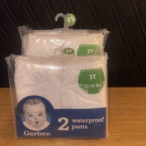 Gerber 3T Waterproof Cloth Diaper Cover White 2-Pack Toddler Training Pants